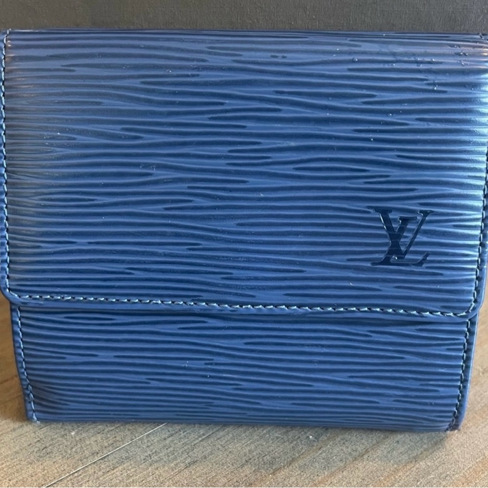 Louis Vuitton Blue Epi leather tri-fold Wallet